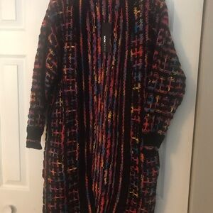 Fashion Nova Black Multi-Color Knit Cardigan